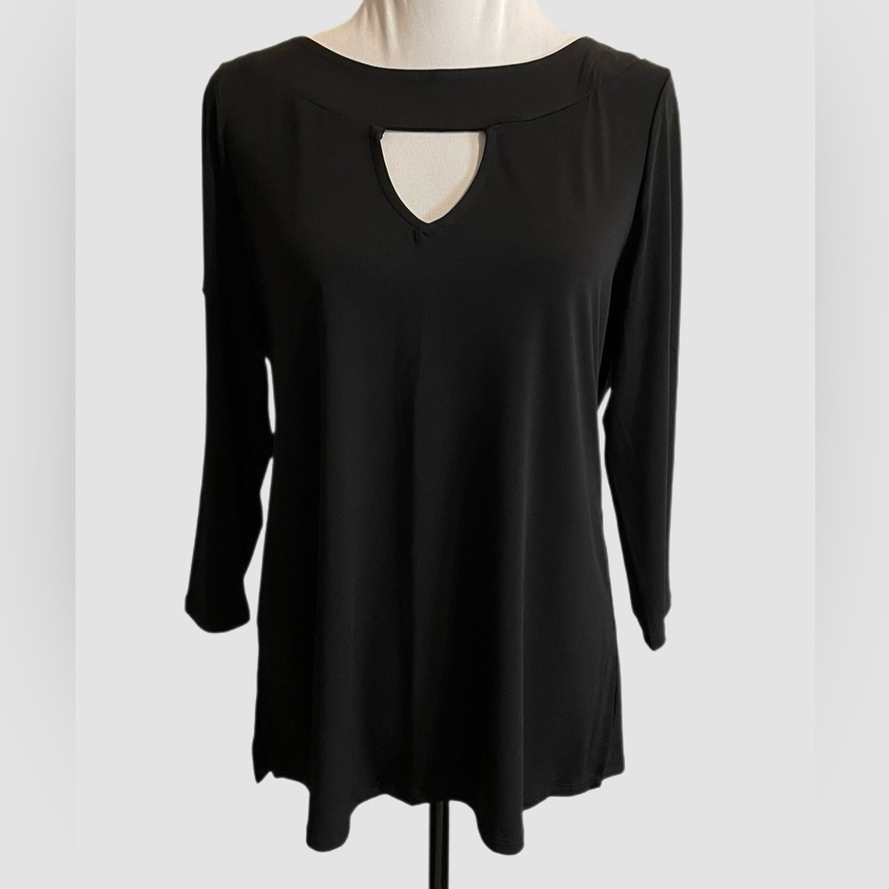 NWT New York & Co Black Keyhole Tunic Size M